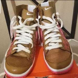 Women's Nike Blazer Mid Gold and Hot Pink Size 7.5